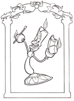 A coloring page of beauty and the beast